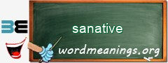 WordMeaning blackboard for sanative